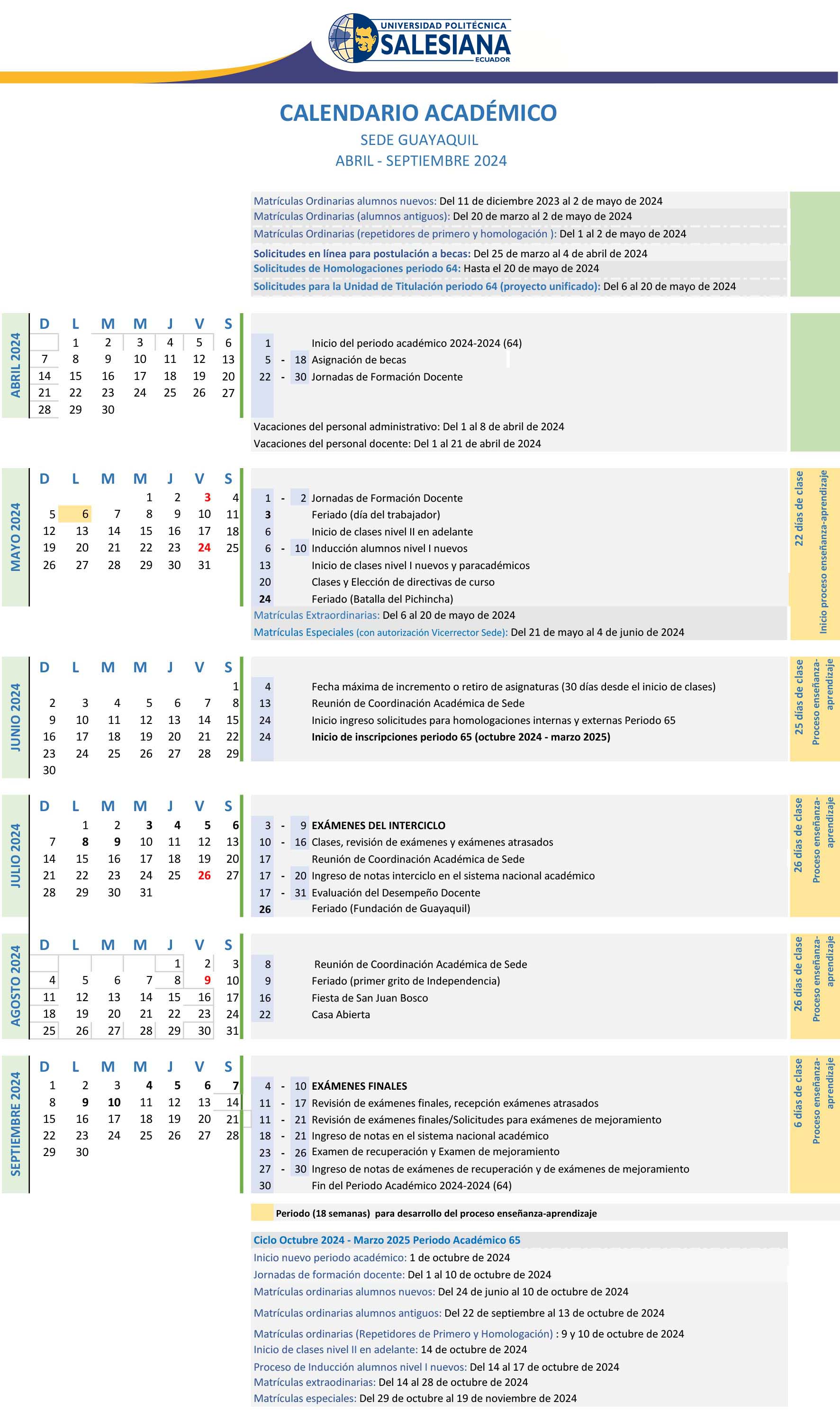 Calendario Académico Guayaquil